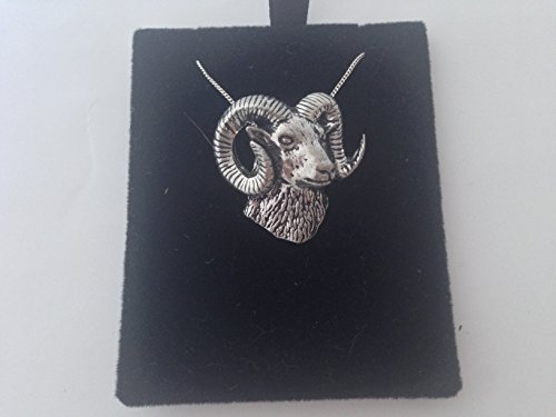 Pendentif en argent 925 mouflon fait main avec chaîne 40cm et écrin