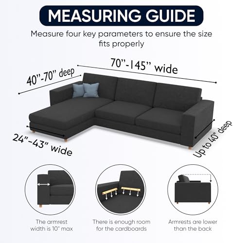image for PAULATO BY GA.I.CO. Sectional Couch Cover - Chaise L-Shape Sofa Slipco