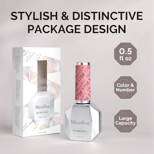 Image of MelodySusie Pink Gel Polish,0.5fl oz Baby Pink Soak Off UV LED Nude Pink Gel Polish Gift for Women Nail Art Manicure Salon DIY Nail Design Decoration at Home-1758
