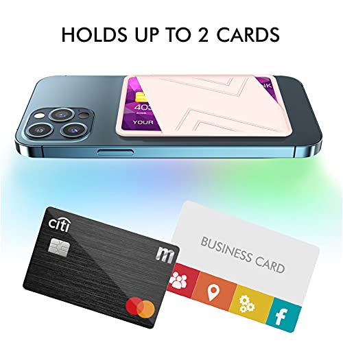 Image of Phone Card Holder Silicone Wallet Stick-on ID Credit Card Pocket for Smartphones (C-Pink)