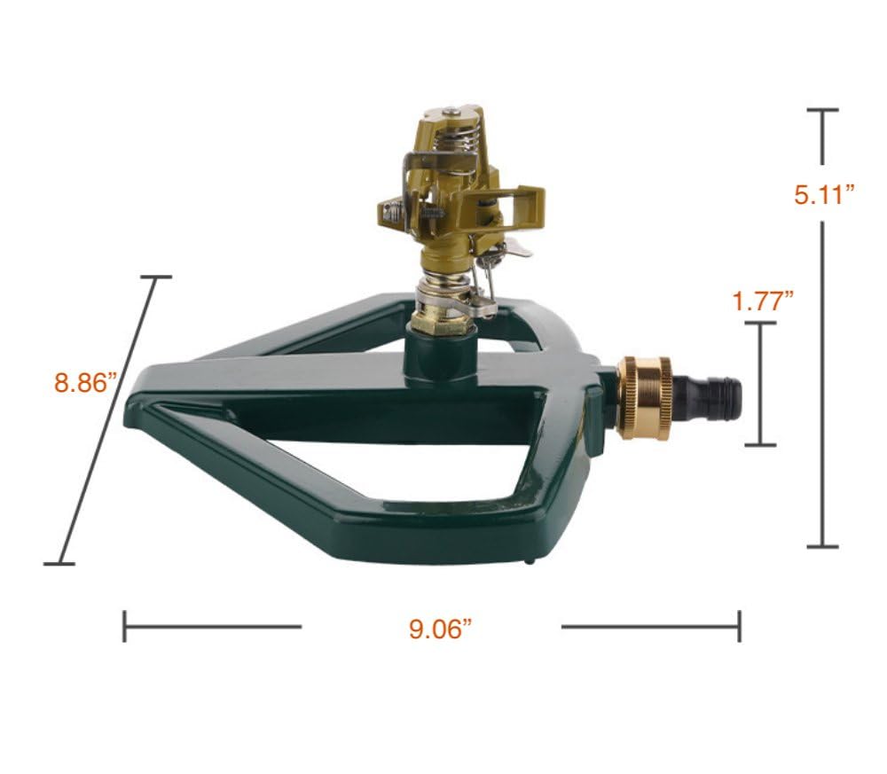 Impact Rasensprenger Mit Metallbasis – Verstellbarer Kopf, 20–360°, Für Große Gärten