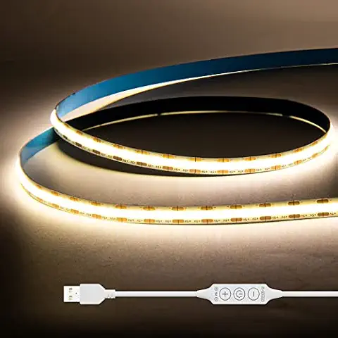 GINGSOW USB Bande Lumineuse LED COB 5V Blanc Naturel 4000K 1M Cover