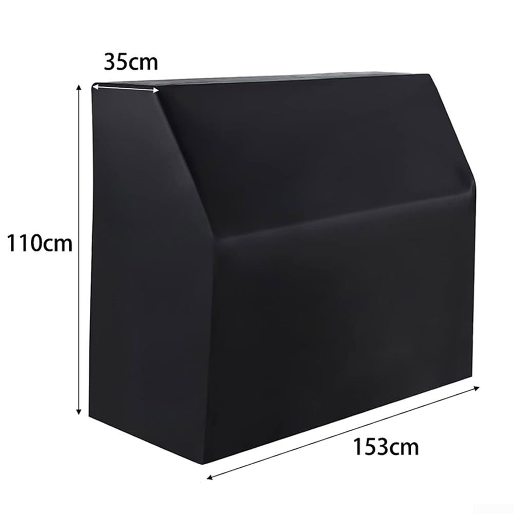 Copertura per pianoforte verticale Oxford 420D con rivestimento argento, 153 x 35 x 110 cm, custodia protettiva antipolvere completa per uso interno ed esterno, custodia nera inclusa