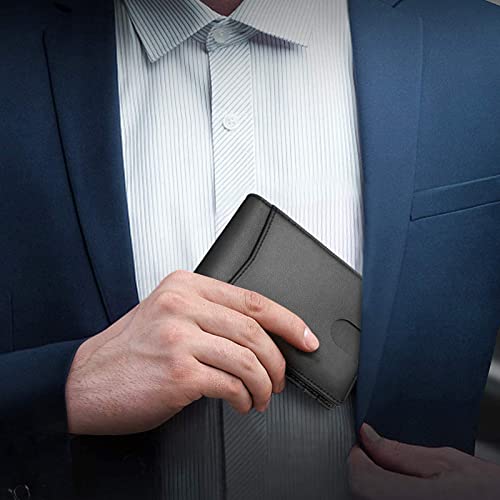 Multi Card Slots Wallet, Minimalist Leather PU Leather Card Holder Wallet Wear Resistant Multi Card Slots Wallet Ultra Thin Men Wallet/473 (Color : Black)3