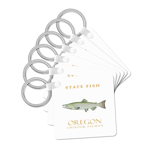 3dRose Oregon Territory Fish The Chinook Salmon set of 6