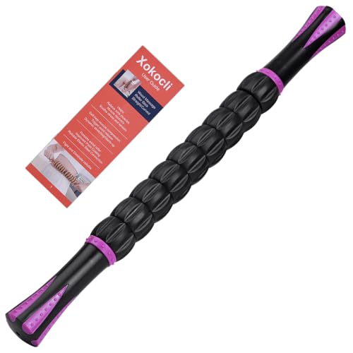 Image of Muscle Roller Deep Tissue Massage Stick Cellulite Roller Fascia Blaster Lymphatic Drainage Massager for Muscle Soreness Tightness Physical Therapy(Purple Black)