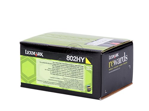 Cartouche de toner jaune Lexmark 802HY d'origine pour imprimante laser CX 410 e