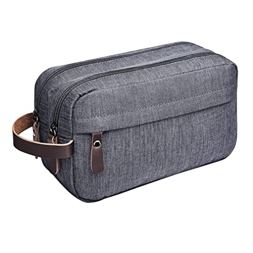 LKMY Trousse de toilette pour homme, sac de toilette portable étanche, sac de voyage en nylon, sac de rangement pour homme et femme, Couleur unie., Grey, Classique Cover
