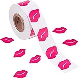 500Pcs Pink Perforated Tanning Lip Stickers, Self Adhesive Kisses Decals for Sunbathing, Removable Body Stickers