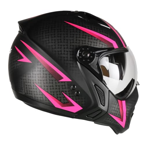 Capacete Aberto Moto Peels Mirage Storm Preto Fosco com Rosa 56