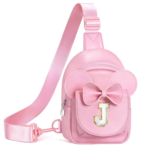 Sacs à bandoulière en cuir pour filles modèle rose initiale J format petit sac à main