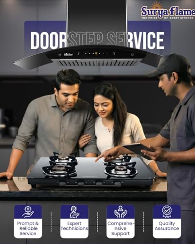 Surya Flame Creta Pro Gas Stove 4 Burners Glass Top | 5 Years Warranty | 4 Burner Stove, 4 Burner Gas Stove Glass Top with Experia Burners, Jumbo... - Image 4