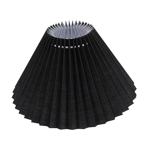 Plissee Lampenschirm Schwarz Stoff Lampenschirm FüR Tischlampe, Stehlampe, Kronleuchter - Dekorative Beleuchtung FüR Schlafzimmer Und Wohnzimmer