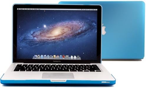 GMYLE Rubberized-see-through Hard Case Skin Cover for Aluminum Unibody 13-Inch Macbook Pro - Aqua Blue