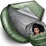 Retoo Saco de Dormir al Aire Libre Camping para Adultos niños Sacos de Dormir Verano Invierno 3 4 Estaciones Saco de Dormir Ultraligero Dormir Viaje Impermeable 210 cm