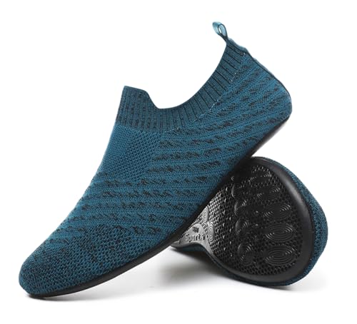 Image of QZKDM Lightweight Slip on Grip Indoor House Slippers Barefoot Non Slip Home Exercise Yoga Shoes for Men Women