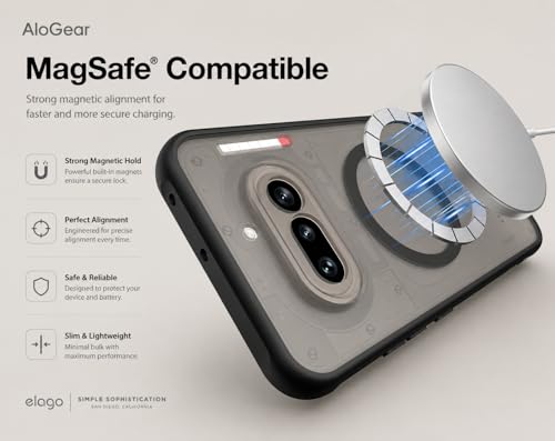 Image of Frosted Magnetic Case Cover for Nothing Phone 4a 5G, Translucent Black, Military Grade Shockproof (Translucent Black with MagSafe)