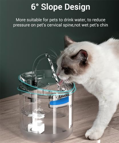 Fuente automática de agua para gatos 2L transparente miniatura 5
