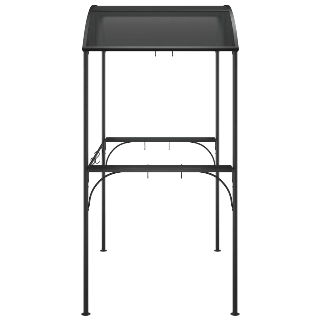 vidaXL Gazebo BBQ et étagères latérales Anthracite 220x115x230cm Acier, abri pour Barbecue, auvent pour Barbecue, pergola pour Barbecue