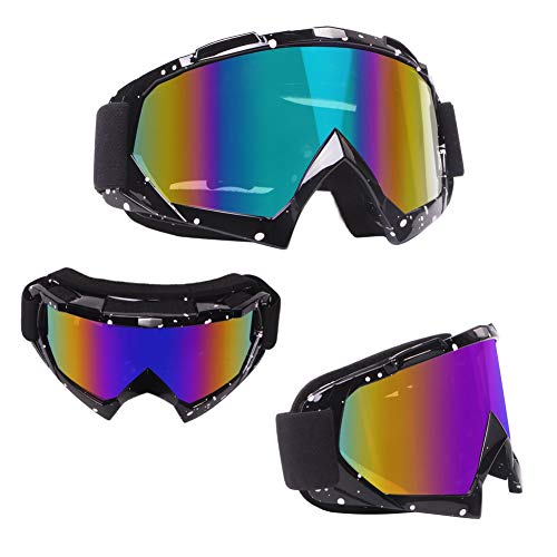 4-FQ Motocross Brille, Crossbrille, Hochwertige Motorradbrillen, ATV Dirt Bike Off Road Racing MX-Fahrbrille, Anti Fog UV Schutzbrille mit Double Lens Schaumstoffpolsterung (Schwarz)