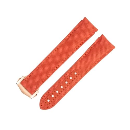 Bracelet montre nylon 20mm orange anti-transpiration pour Planet Ocean Seamaster