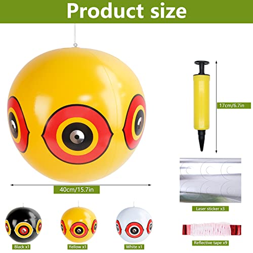 Abwehrballons Vogelfrei Ballon Set - MengQiLe Vogel Abweisend Luftballons Unheimlich Augen Luftballons Ballon zum Vertreiben von Vögeln, Vogelschreck für Spatzen, Tauben, Spechte