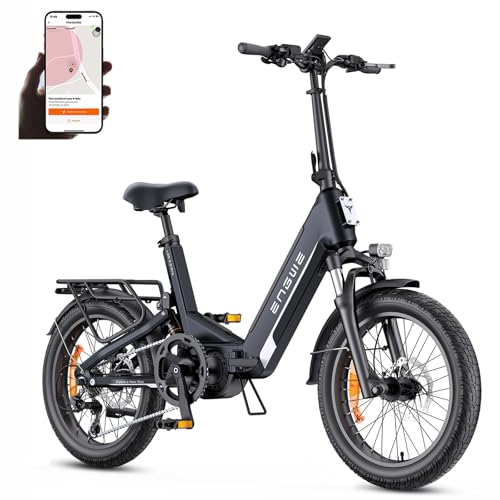 Fafrees E-Bike Klapprad 20 Zoll mit Mittelmotor und Drehmomentsensor, Elektrofahrrad mit 48V 15Ah Akku, bis 140 km Reichweite, APP & GPS-Tracking, 2H Schnellladung, ENGWE L20 3.0 Pro (Schwarz)