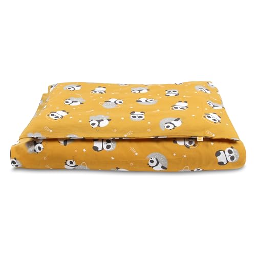 schlummersack Kinder Bettwäsche Set 100x135 Panda aus 100% Baumwolle, Wendbar, mit Reißverschluss, Oeko-Tex