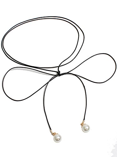 Luxe mimosa(リュクスミモザ)ネックレス レディース チョーカー ラリエット 紐 ネックレス 黒 ブラウン (ブラック)