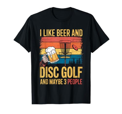 Funny Disc Golf Design For Men Women Disc Golf Player Beer T-Shirt