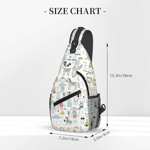 Mochila bandolera con estampado animal para senderismo miniatura 3