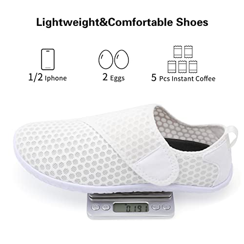 Lisdwde Athletic Hiking Water Shoes Barefoot Aqua Swim Sports Sandals Walking Shoes For Women Men Dot White 5.5-6.5 Women/4-5 Men #TOP6