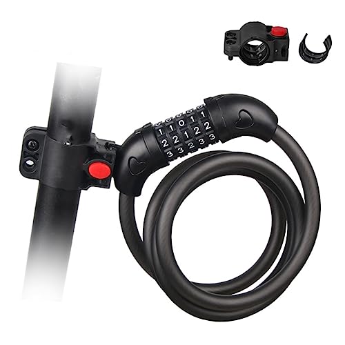 Milisten Cable Combination Lock for Bicycles Heavy Duty Theft Bike Lock Keyless Coded Security Lock for Mountain Bikes Motorcycles and Scooters Black