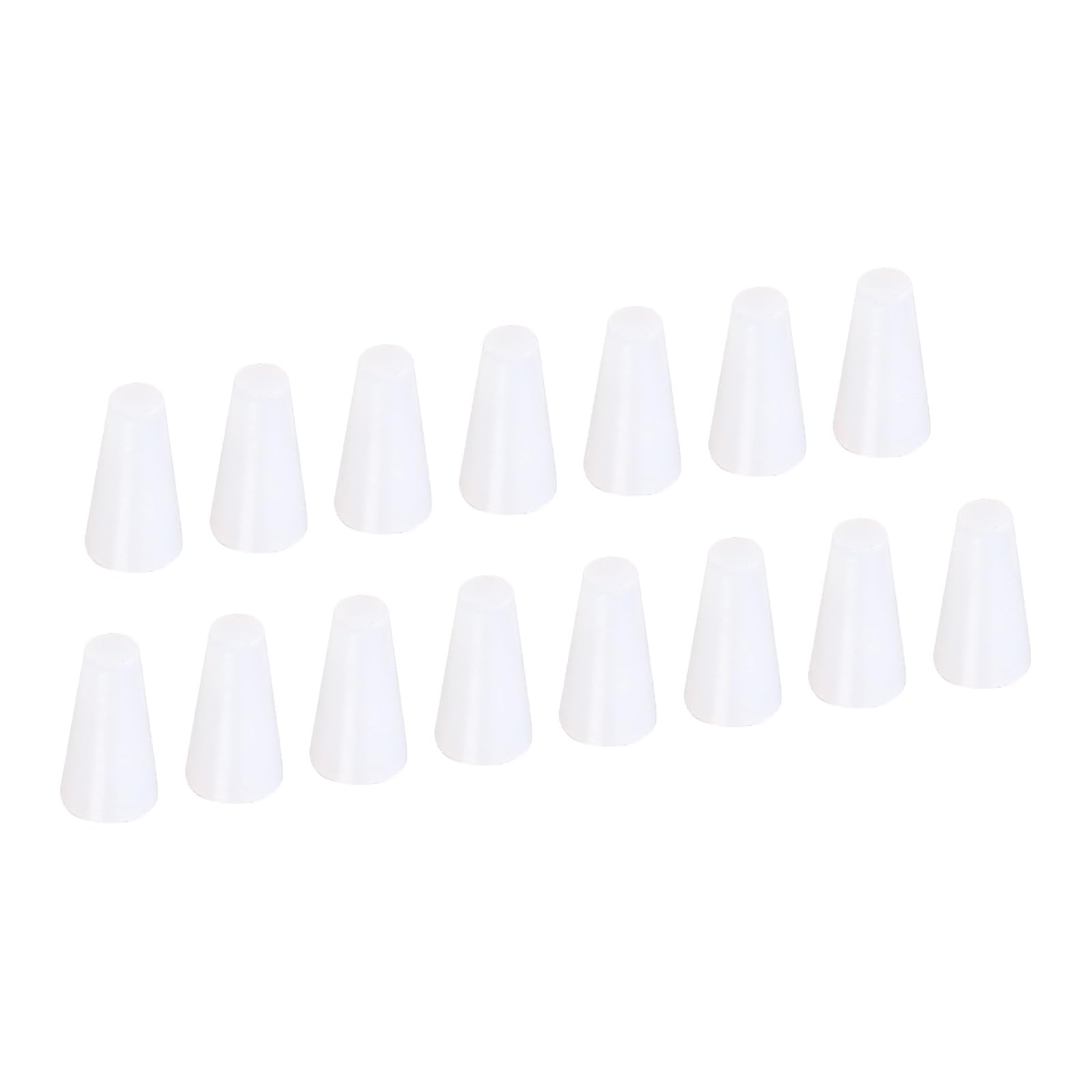 YOKIVE 15Pcs Silicone Rubber Stoppers, Tapered Plugs with High-Temperature Resistance | Protect Hole, Great for Lab Industry (White, 13/6-Inch to 23/64-Inch)