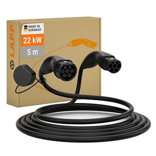 LAPP MOBILITY Helix EV Cable de Carga Tipo 2, 22 kW/Autorretráctil / 32 A/Trifásico/Cable de Carga para Coches eléctricos/Modo 3 / 5m