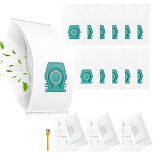 12 Pack TU Vacuum Bags Compatible with Miele Guard L1 S1 L1/S1 Junior Flex Series, for Miele Hoover Pure TU 3D Vacuum Cleaners Bag with 3 AirClean Exhaust Filters & 3 Motor Protection Filters