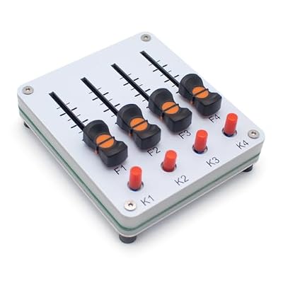 iDili 4-Channel 45mm MIDI Fader Controller with 4 Buttons, USB-C, Plug & Play for DAW Music Software