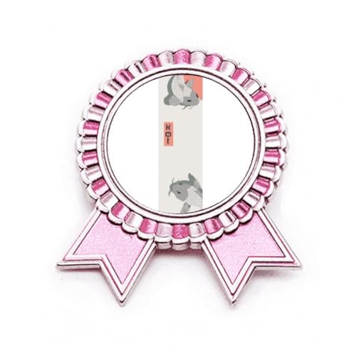 Broche traditionnelle japonaise poisson rose, le cadeau idéal en métal taille M