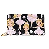 XCNGG Mode Handtasche Reißverschluss Brieftasche Vektor-Set Süße kleine Ballerinas Bögen Telefon Kupplung Geldbörse Abendkupplung Blockieren Leder Brieftasche Multi Card Organizer