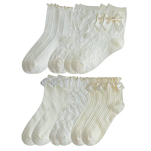ZOYLINK Femmes Crew Socks Frilly - 6 Paires De Coton Élastique Extensible Chaussettes D'Été Minces Chaussettes Décontractées Sports Robe Douce en Cours D'Exécution Cover