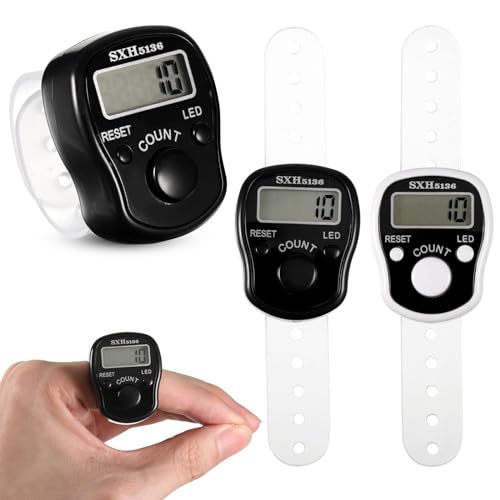 Golf Counter Clicker Finger Counter Digital Tally Counter Finger Led Counter 5 Digit Clickers for Counting Tally Counter Digital Counter Mini Digital Row Counter for Golf Goods Counting,2Pcs