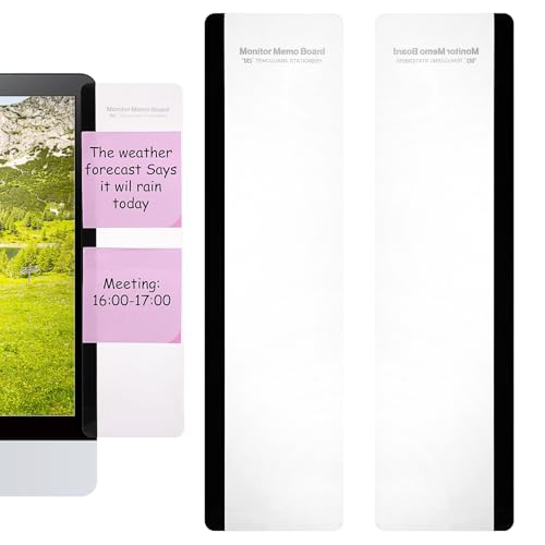 2pcs Computer Monitor Memo Office Desk Accessories Board Message Board Supplies Sticky Note Holder Home Desktop Decor Transparent Acrylic Side Panel Memo Creative Monitor Side Panel for Women Men