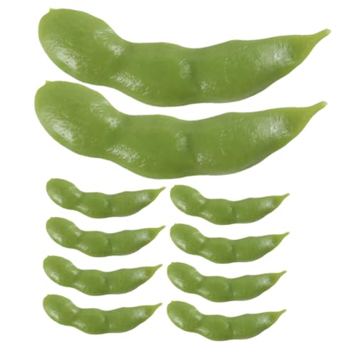 DOITOOL 12Pcs Realistic Artificial Soybean Models Faux Vegetable Props for Home Decor Kitchen Display Educational and Photo Props Simulated Food Model