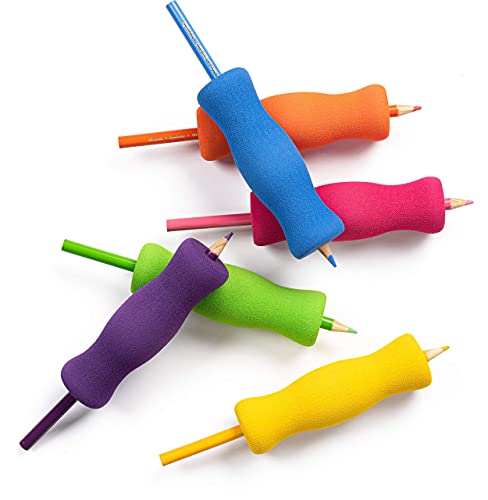 Special Supplies Long Foam Pencil Grips For Kids Adults Colorful, Cushioned Holders For Handwriting, Drawing, Coloring | Ergonomic Right Or Left-Handed Use | Reusable (12) #TOP7