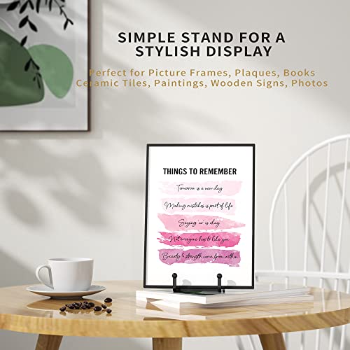 Ipame 4 Pack Plate Stands For Display - 4.5 Inch Metal Square Wire Plate Holder Display Stand + Picture Frame Stand Holder Easel For Book, Decorative Plate, Plaque, Photo, Platter (Black) #TOP4
