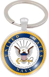 Military Keychain Collection Patriotic Service Gift for Veterans Active Duty Supporters Durable Keyring