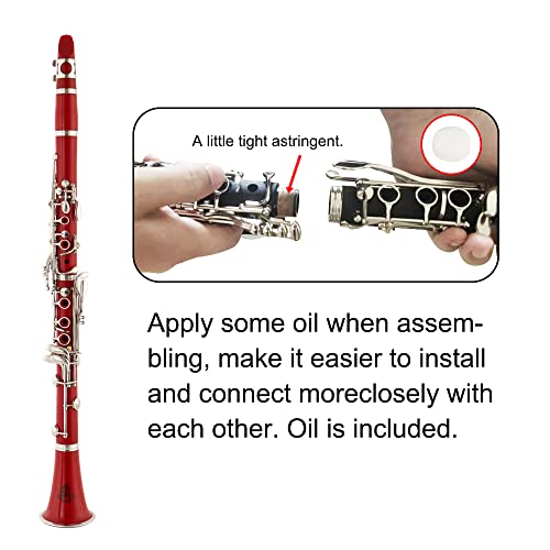 Yasisid Bb Clarinet Woodwind Band & Orchestra Musical Instruments For Student Beginners With Hard Case Bag, Gloves, Cleaning Cloth, Stand, Mouthpiece #TOP1