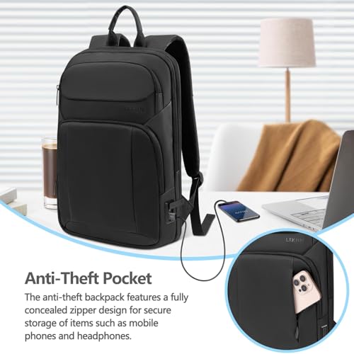 Mochila portátil para hombre expandible y resistente al agua miniatura 6