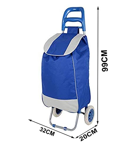 Image of Foldable Shopping Trolley Bag with Wheels | Grocery & Vegetable Cart | Lightweight Rolling Utility Trolley for Travel & Daily Use | Durable Frame Portable Luggage Carrier (Black, SD-1)