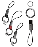 JODUY 3pcs Car Key Chain – Short Wrist Lanyard Keychain Set Universal Zinc Buckle Cars Key Holder Black Wristlet Ring Lanyards